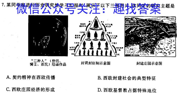 安徽省蚌埠市2024届九年级G5联动教研第一次阶段性调研历史试卷