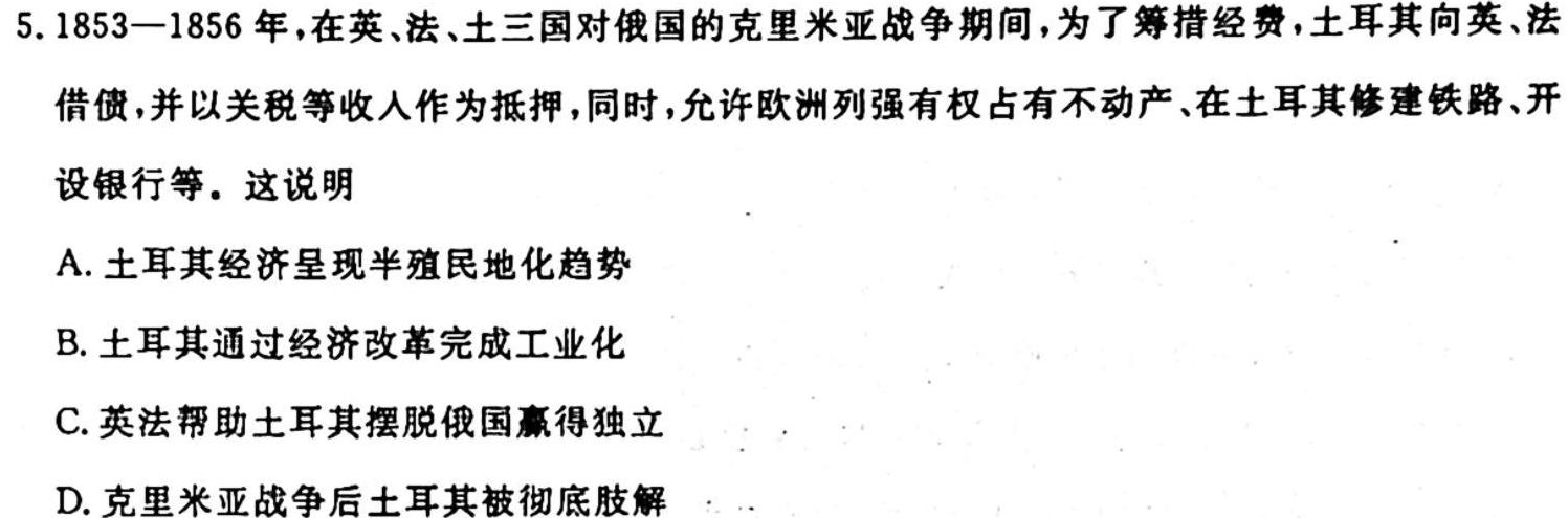 安徽省2023-2024学年度九年级第二次综合性作业设计政治s