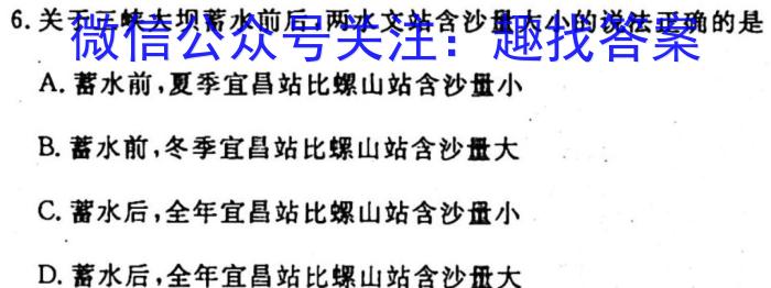 [今日更新]衡中同卷 2023-2024学年度高三一轮复习滚动卷(六)地理h