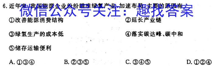 [今日更新]解读卷 2024年陕西省初中学业水平考试模考试卷(一)1地理h