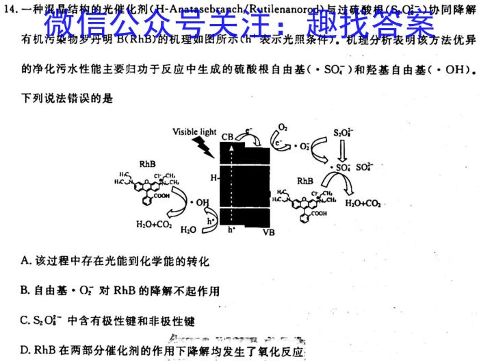 q山东省2023-2024学年上学期高三10月份阶段监测化学