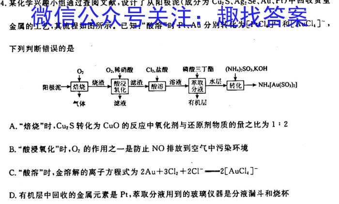 32024届全国名校高三单元检测示范卷(七)化学