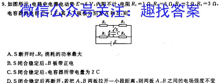 甘肃省2023-2024学年高二年级第一学期期中联考物理`