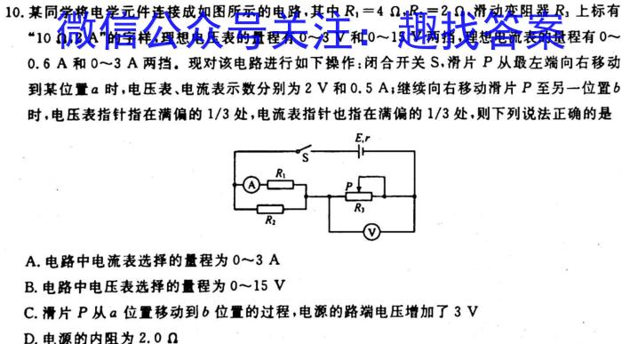 陕西省2024届高二10月联考(❀)物理`