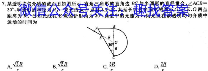 天一大联考2023-2024学年高中毕业班阶段性测试（二）物理`