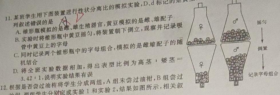 河南省2023-2024学年七年级上学期阶段性评价卷一生物