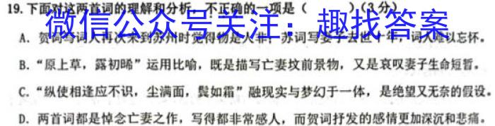 2023-2024学年陕西省高一考试11月联考(◼)语文