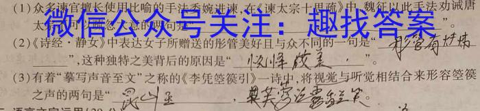 2023-2024学年海南省高考全真模拟卷（二）/语文