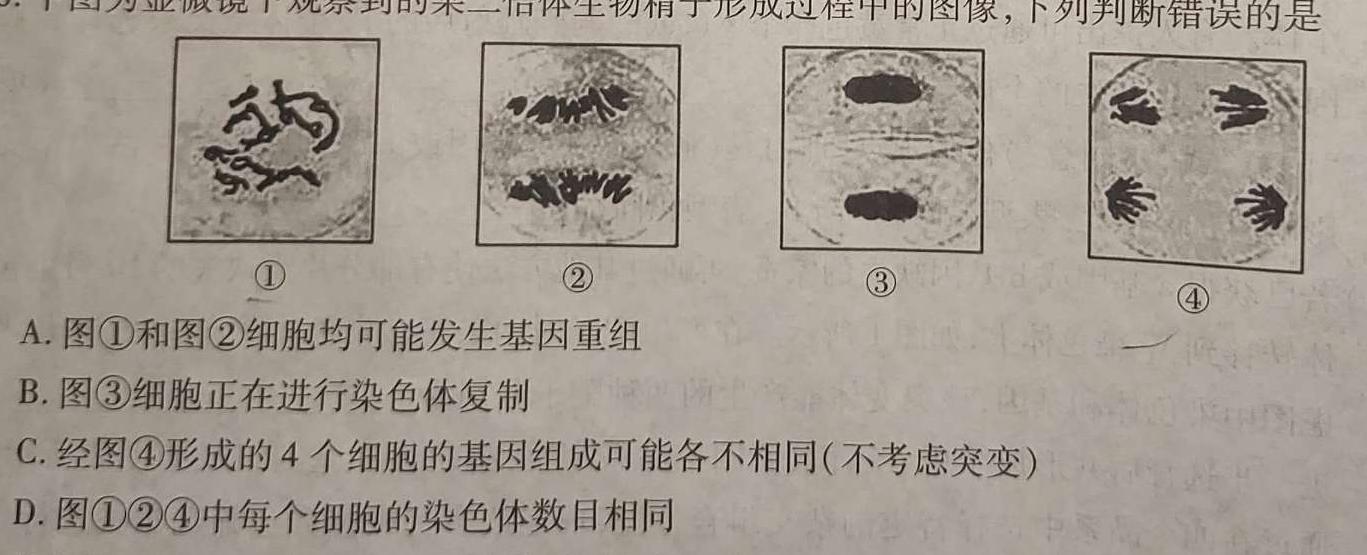 河北省保定市2023年高三摸底考试(10月)生物