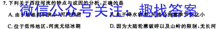 陕西省2024年七年级阶段诊断(空心❤)地理试卷答案