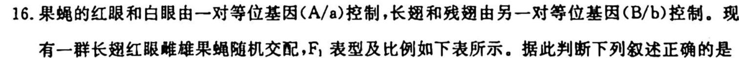 贵州金卷·贵州省普通中学2023-2024学年度九年级第一学期质量测评（二）生物