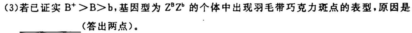 衡中同卷 2023-2024学年度上学期高三年级三调考试生物学试题答案