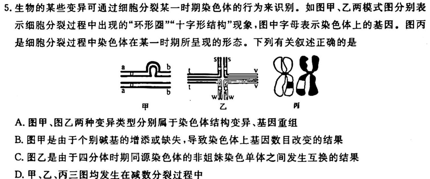 江苏省2023-2024学年九年级学情调研测试生物学试题答案