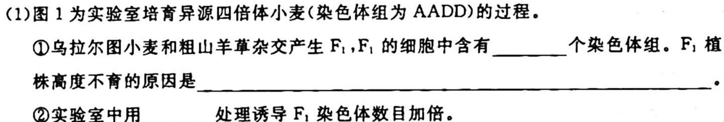 山西省2023-2024学年九年级第一学期10月教学水平调研卷生物学试题答案