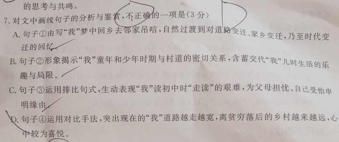 广东省2023~2024学年高二10月联考(24-74B)语文