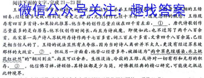 江西省2024届九年级初中目标考点测评（十二）语文