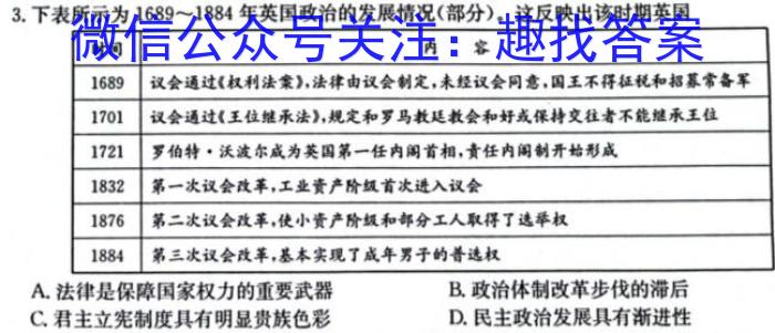 河南省2023-2024学年度九年级第一学期学习评价（1）历史