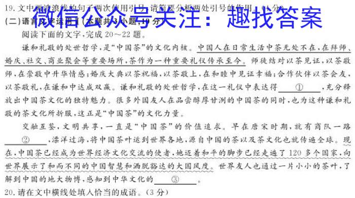 安徽省2023-2024学年度第一学期九年级学情调研（一）/语文