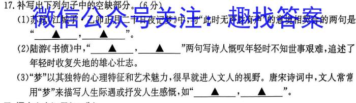 兵团地州学校2023-2024学年高一年级第一学期期中联考/语文