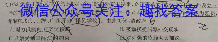 安徽省2023-2024学年度八年级阶段质量检测历史