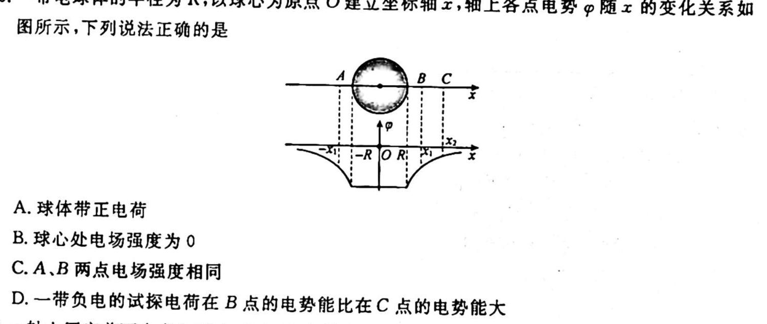 江苏省2023-2024学年高一上学期10月阶段性质量检测物理.
