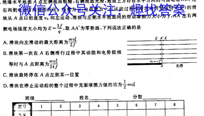 陕西省2024届九年级阶段性检测Kl物理