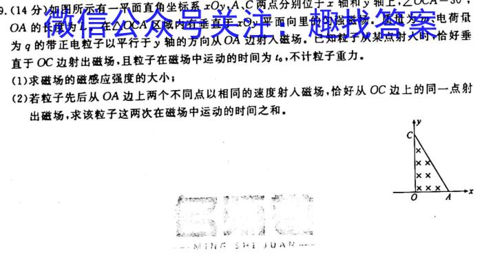 2023-2024学年天一大联考高二年级第一次联考（安徽专版）q物理