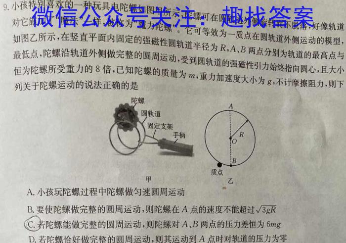 2024年衡水金卷先享题分科综合卷 新教材A(一)q物理