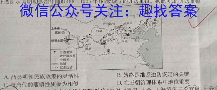 衡水金卷·2024届高三年级10月份大联考（新教材）历史试卷