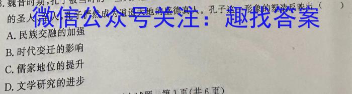 陕西省2024届九年级期中教学素养测评（二）历史试卷