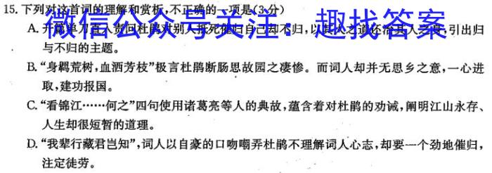 安徽省2023-2024学年度第一学期九年级作业辅导练习（一）/语文