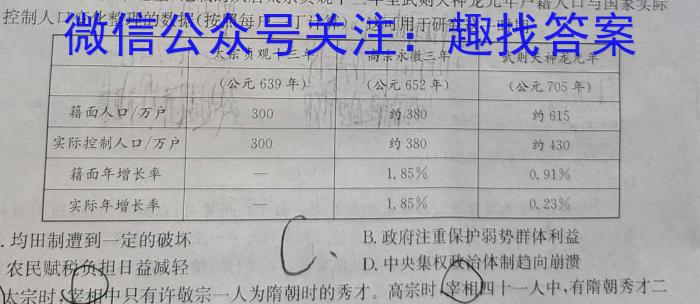 甘肃省2023-2024学年第一学期高一期中考试(24180A)历史