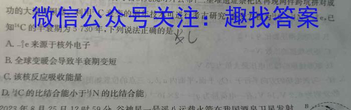 河北省2023-2024学年第一学期九年级学情质量检测（一）q物理