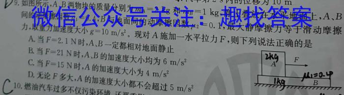 安徽省2023-2024学年度第一学期九年级学情调研（一）物理`