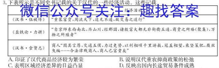 天一大联考2023-2024学年高中毕业班阶段性测试（二）历史