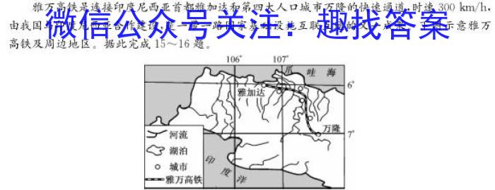 [今日更新]2024全国高考3+3分科综合卷(二)地理h