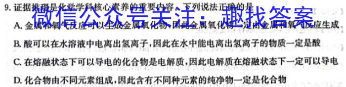 1重庆市名校联盟2023-2024学年度高二第一期期中联合考试(高2025届)化学