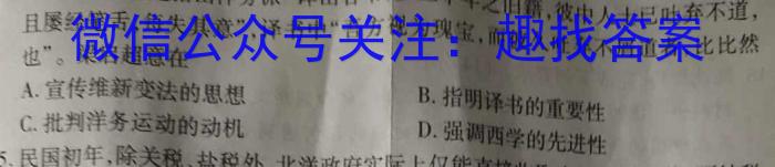 陕西省2024届九年级阶段性检测K历史试卷