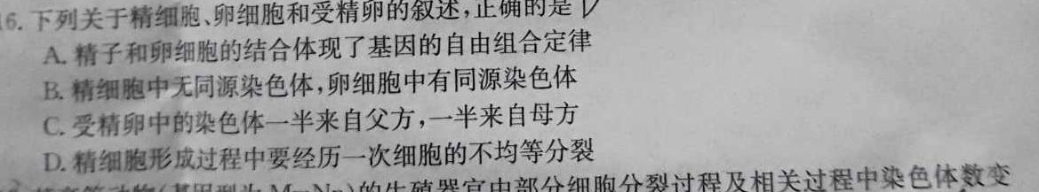 2024届全国名校高三单元检测示范卷(五)5生物学试题答案