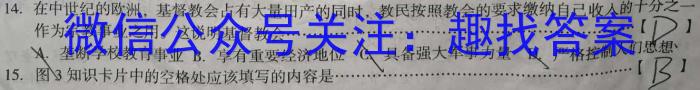 安徽省六安市2023年秋学期八年级第一次综合素质评价历史