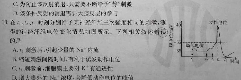 河北省2024届高三年级大数据应用调研联合测评(Ⅰ)生物