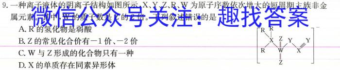 f九师联盟·2024届高三10月质量检测巩固卷(XG）化学