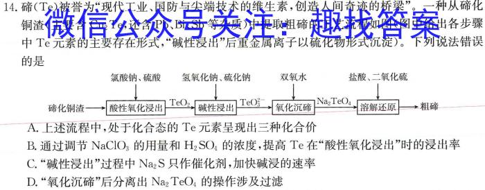 32023-2024学年度高中同步月考测试卷（一）•高二    新教材化学