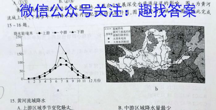 名校之约 2024届高三高考仿真模拟卷(六)6地理试卷答案