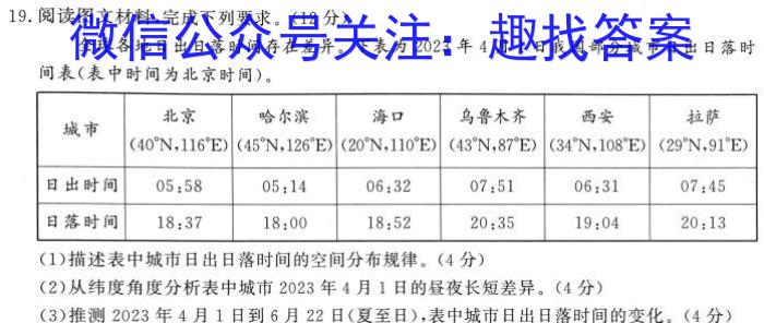 [今日更新]河南省2023-2024学年第一学期七年级期末教学质量检测地理h