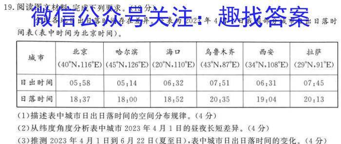 [今日更新]陕西省2023-2024学年度九年级第一学期第三阶段创新作业地理h