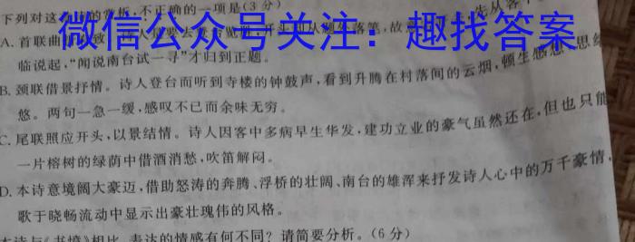 福建省部分达标学校2023~2024学年高三第一学期期中(24-122C)/语文