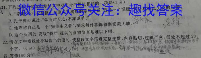 辽宁省重点高中沈阳市郊联体2023-2024学年高三上学期10月月考/语文