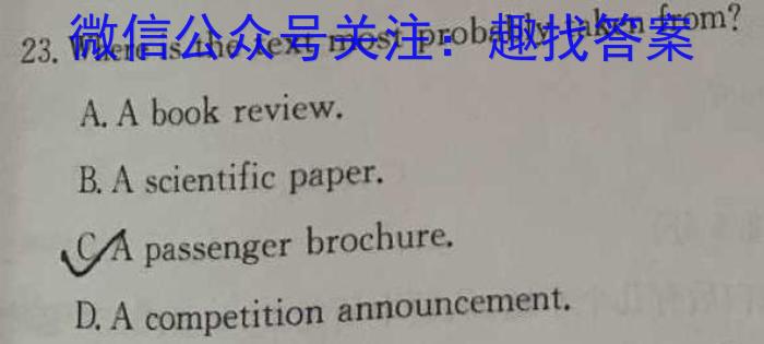 陕西省西安市2024届高三10月联考英语