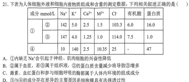 牡丹江二中2023-2024学年第一学期高二第一次月考(9025B)生物试卷答案